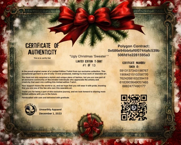Ugly Christmas Sweater T-shirt Certificate